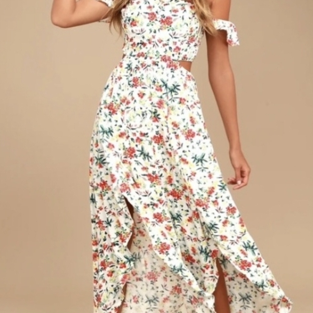 Floral White Maxi Dress